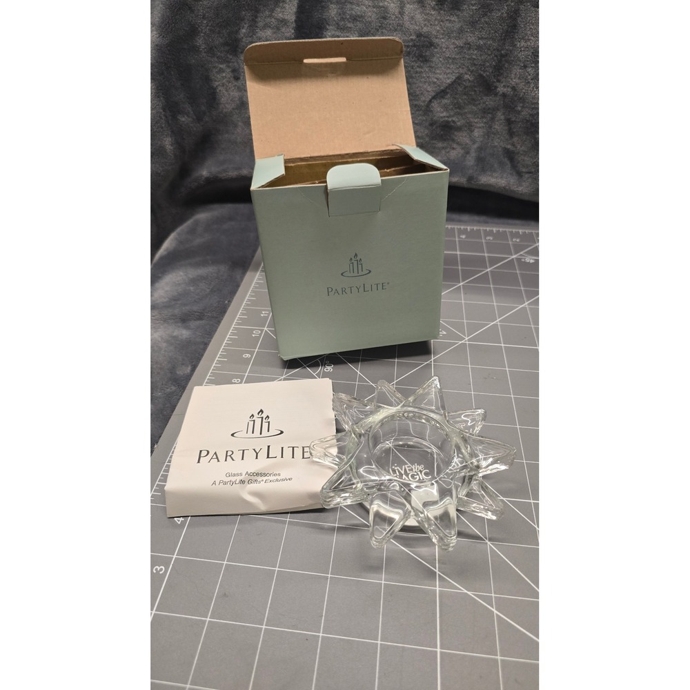 PartyLite Live The Magic 2005 National Conference Glass Sunburst Candle Holder